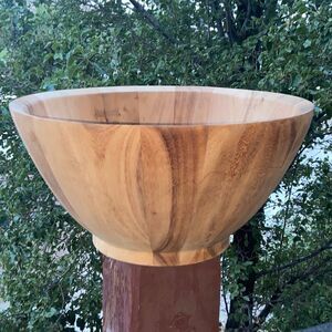 Handmade Wooden Big Bowl Utensil Holder